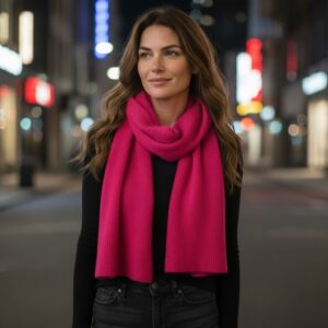 Merino Lambswool Ribbed Scarf