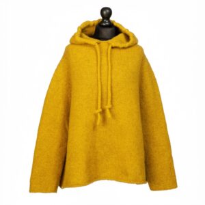 Oversized Boiled Shetland Wool Hoodie