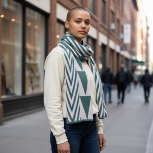 Abstract Geometric Merino Lambswool Scarf