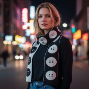 Buttons Merino Lambswool Scarf