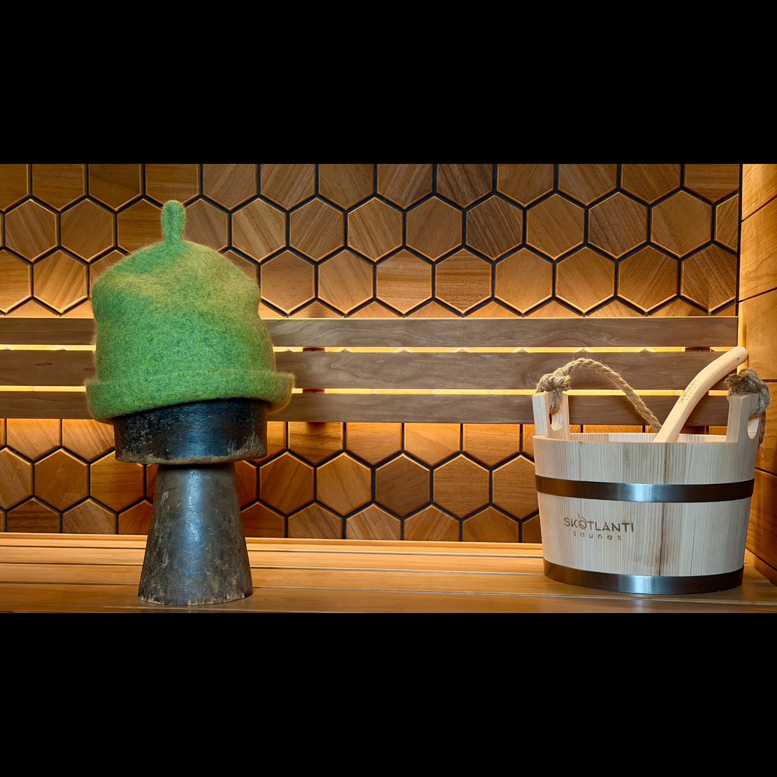 100% Boiled/Felted Wool Sauna Hat - Image 3