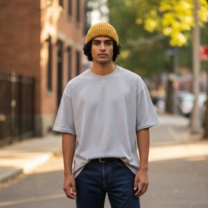 Merino Lambswool Ribbed Fisherman Beanie.