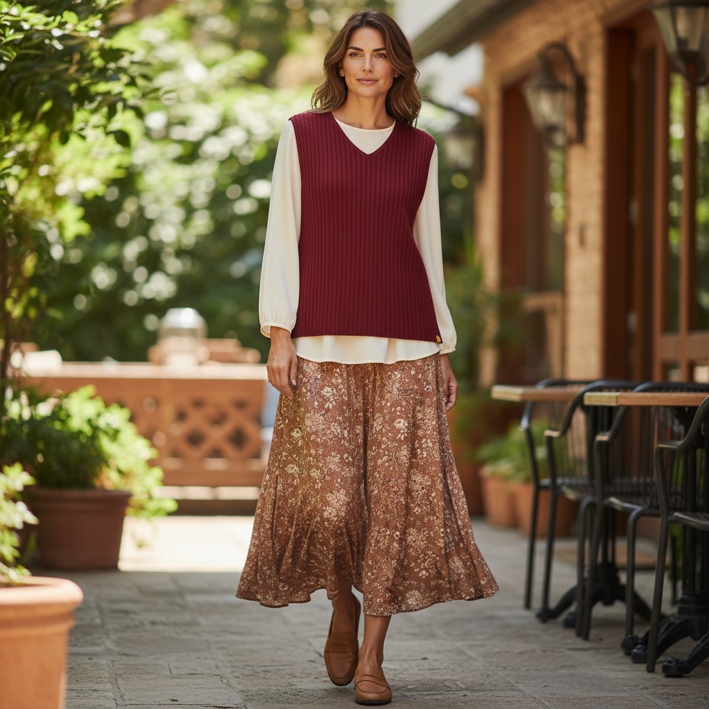 Merino Lambswool Ribbed V Neck Slipover - Image 9